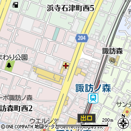 ネッツトヨタ南海諏訪森店周辺の地図