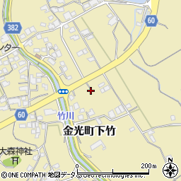 岡山県浅口市金光町下竹1325周辺の地図