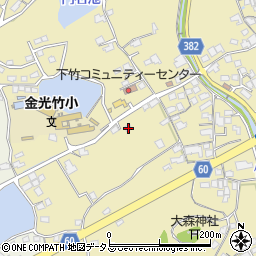 岡山県浅口市金光町下竹393周辺の地図