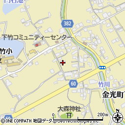 岡山県浅口市金光町下竹425周辺の地図