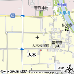奈良県磯城郡田原本町大木周辺の地図