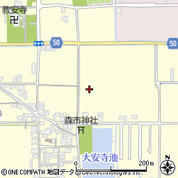 奈良県磯城郡田原本町大安寺周辺の地図