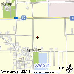奈良県田原本町（磯城郡）大安寺周辺の地図