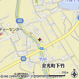 岡山県浅口市金光町下竹1335-1周辺の地図