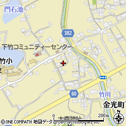 岡山県浅口市金光町下竹407周辺の地図