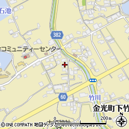岡山県浅口市金光町下竹417周辺の地図