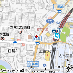 ザ・パーク古市駅前駐車場周辺の地図