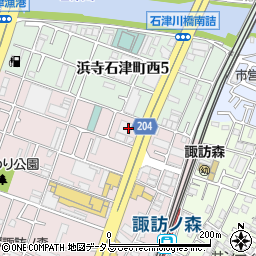 トヨタレンタリース新大阪堺浜寺店周辺の地図