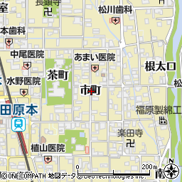 奈良県磯城郡田原本町市町周辺の地図