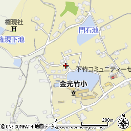 岡山県浅口市金光町下竹284-2周辺の地図