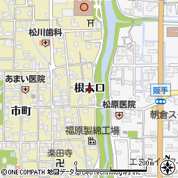 奈良県田原本町（磯城郡）根太口周辺の地図