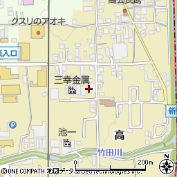 奈良県香芝市高周辺の地図