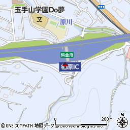 西名阪自動車道柏原料金所周辺の地図