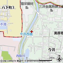大阪府堺市美原区今井周辺の地図