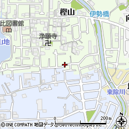 大阪府羽曳野市樫山周辺の地図