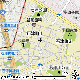 大阪府堺市堺区石津町1丁9周辺の地図