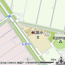 岡山市立七区小学校周辺の地図