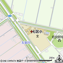 岡山市立七区小学校周辺の地図