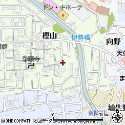 大阪府羽曳野市樫山165周辺の地図