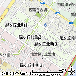 大阪府堺市堺区緑ヶ丘北町周辺の地図