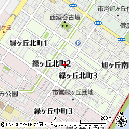 大阪府堺市堺区緑ヶ丘北町周辺の地図