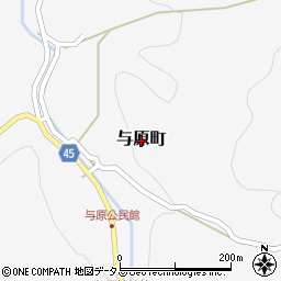三重県松阪市与原町周辺の地図