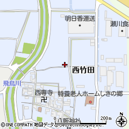 奈良県田原本町（磯城郡）西竹田周辺の地図
