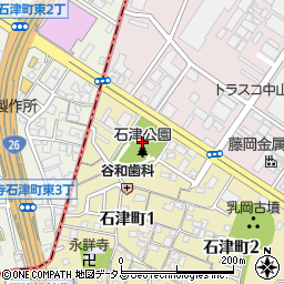 大阪府堺市堺区石津町1丁2周辺の地図