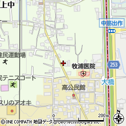 奈良県香芝市上中725-3周辺の地図