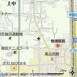奈良県香芝市上中289-2周辺の地図