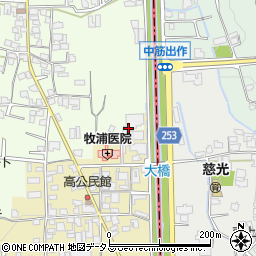 奈良県香芝市上中708周辺の地図