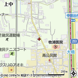 奈良県香芝市上中290-2周辺の地図