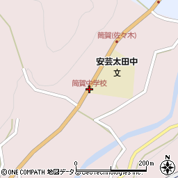 筒賀中学校周辺の地図