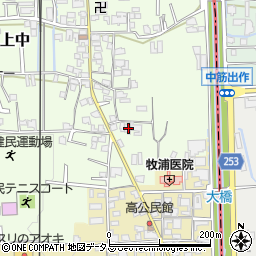 奈良県香芝市上中399-2周辺の地図
