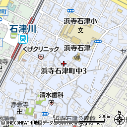 大阪府堺市西区浜寺石津町中周辺の地図