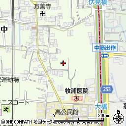 奈良県香芝市上中405周辺の地図