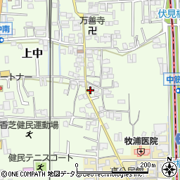 奈良県香芝市上中391-2周辺の地図