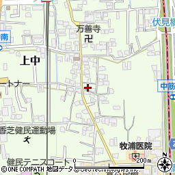 奈良県香芝市上中382-2周辺の地図