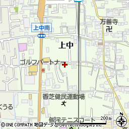 奈良県香芝市上中243-2周辺の地図