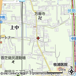 奈良県香芝市上中382周辺の地図