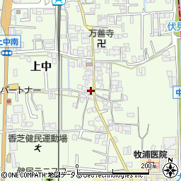 奈良県香芝市上中295-1周辺の地図