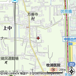 奈良県香芝市上中385周辺の地図