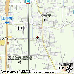 奈良県香芝市上中225周辺の地図