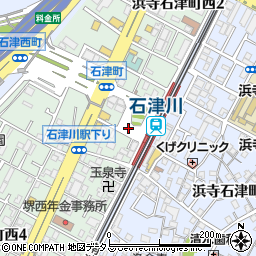 石津川駅前周辺の地図