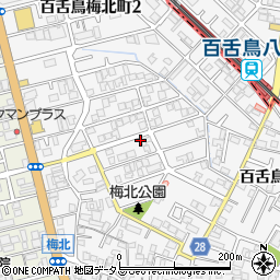 大阪府堺市北区百舌鳥梅北町周辺の地図