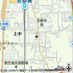 奈良県香芝市上中222周辺の地図