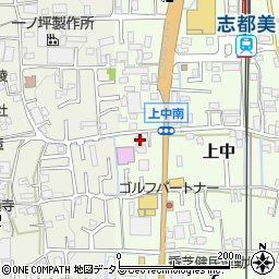 奈良県香芝市上中200-2周辺の地図