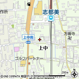 奈良県香芝市上中134-1周辺の地図