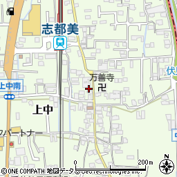 奈良県香芝市上中307周辺の地図