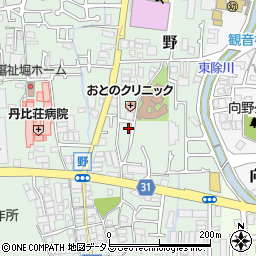 大阪府羽曳野市野365-4周辺の地図